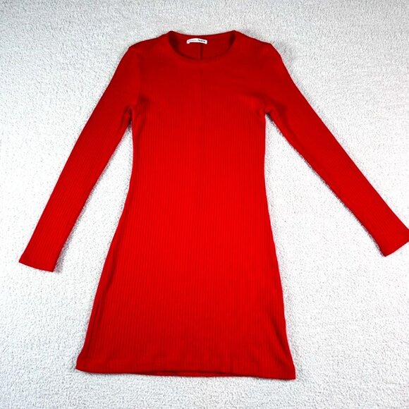 Reformation Dresses & Skirts - Reformation Jeans Ribbed Knit Mini Dress Bodycon Red Comfy Size Small Comfy Soft